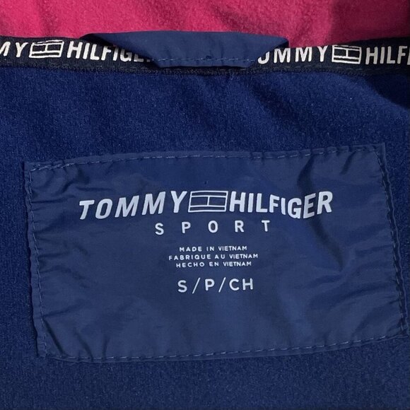 Tommy Hilfiger Womens Hooded Jacket Size Small Full Zip Active Thumbholes Blue - Picture 7 of 8